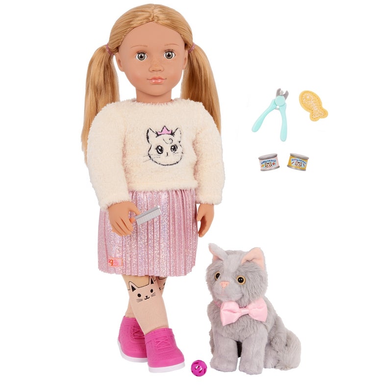 Our Generation - Sheela 18-inch Doll & Sammy Pet Cat Plush Set - BD31579Z - Image 1